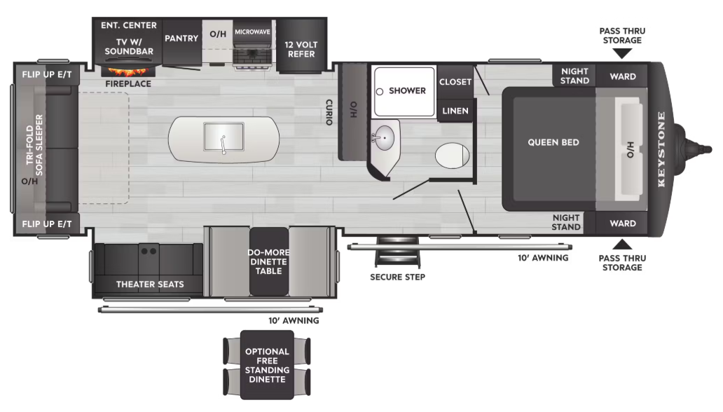 View 2027 Keystone Bullet Crossfire 287RLSWE complete specs and manufacturer brochures