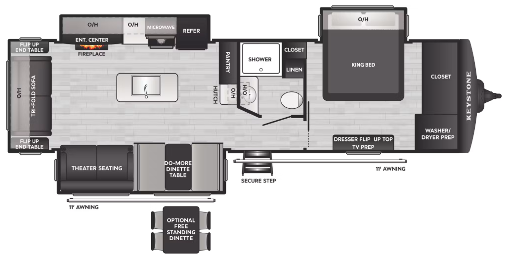 View 2027 Keystone Bullet Crossfire 310RES complete specs and manufacturer brochures