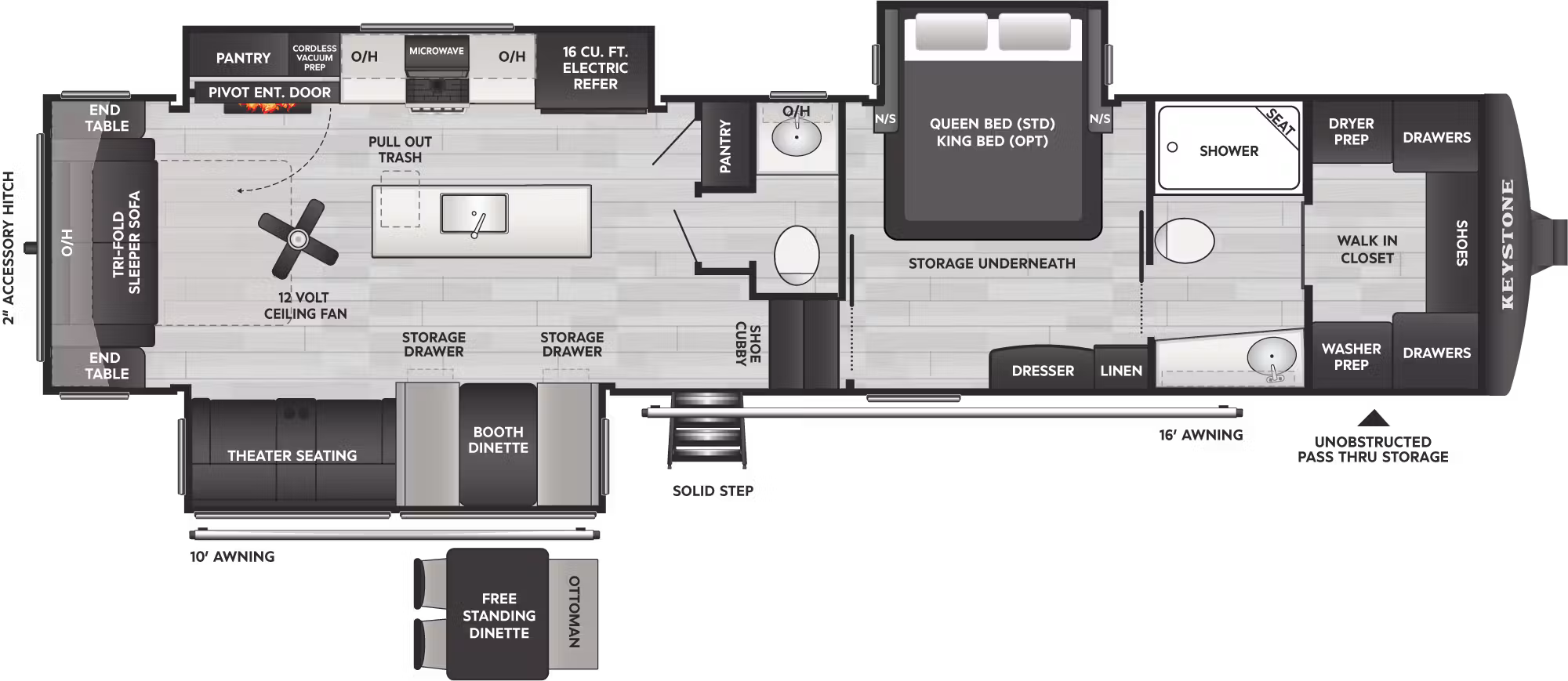 View 2027 Keystone Cougar 355FBS complete specs and manufacturer brochures