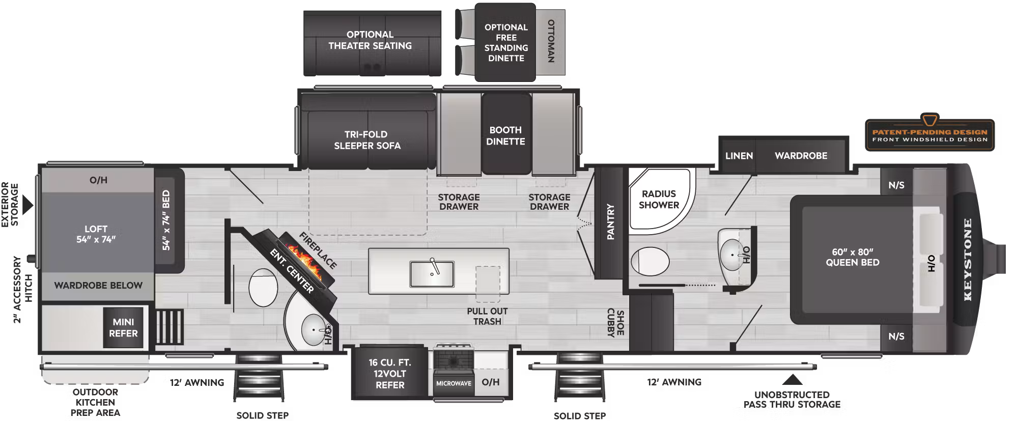 View 2027 Keystone Cougar 364BHL complete specs and manufacturer brochures