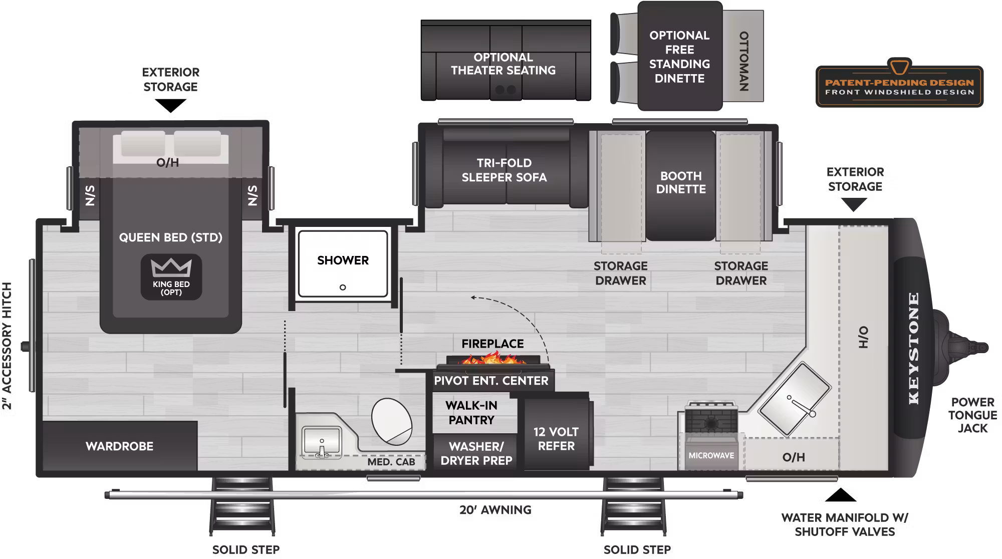 View 2027 Keystone Cougar Half-Ton 25FKD complete specs and manufacturer brochures