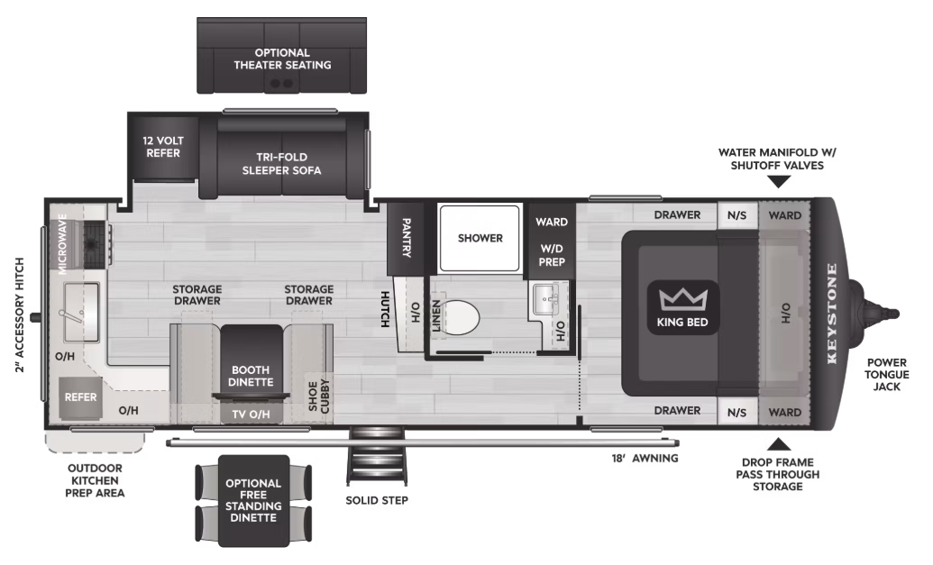 View 2027 Keystone Cougar Western 25MLWE complete specs and manufacturer brochures