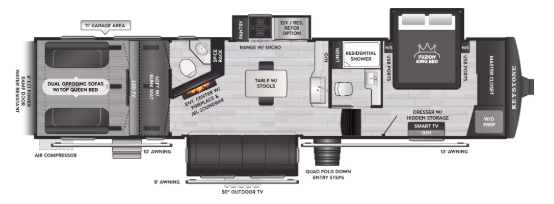 View 2027 Keystone Fuzion 373 complete specs and manufacturer brochures