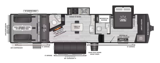 View 2027 Keystone Fuzion 419 complete specs and manufacturer brochures
