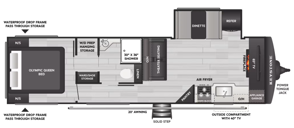 View 2027 Keystone Hideout Max 29HAVEN complete specs and manufacturer brochures