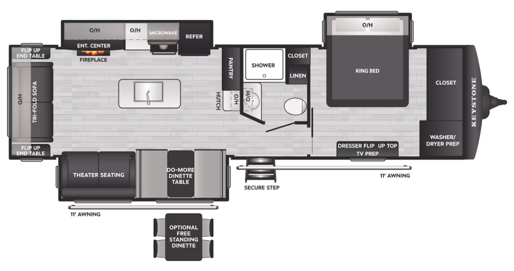View 2027 Keystone Passport SL Series 3100RE complete specs and manufacturer brochures
