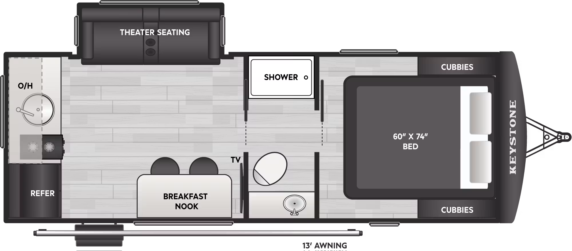 View 2027 Keystone Reign 19RK complete specs and manufacturer brochures