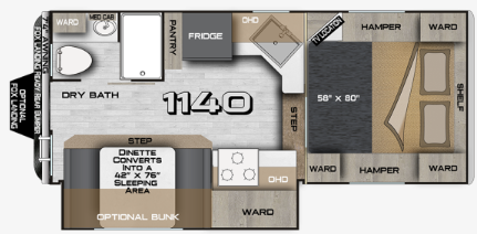 View 2027 Northwood Arctic Fox Camper 1140 complete specs and manufacturer brochures