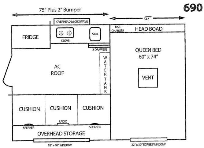 View 2027 Old School Trailers Old School 690 complete specs and manufacturer brochures