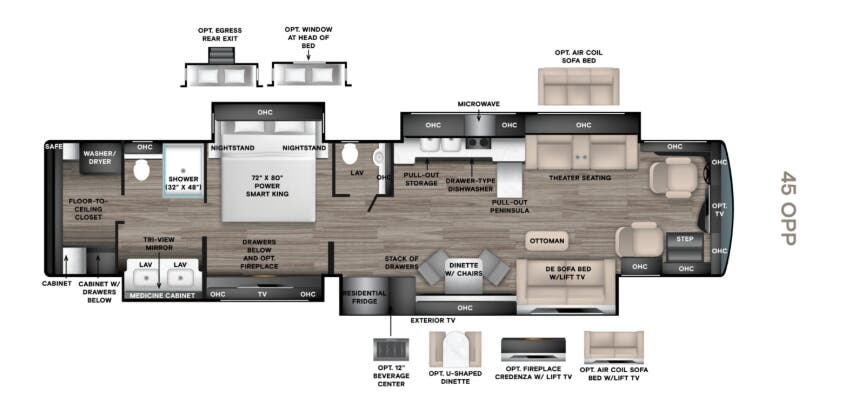 View 2027 Tiffin Allegro Bus 45 OPP complete specs and manufacturer brochures