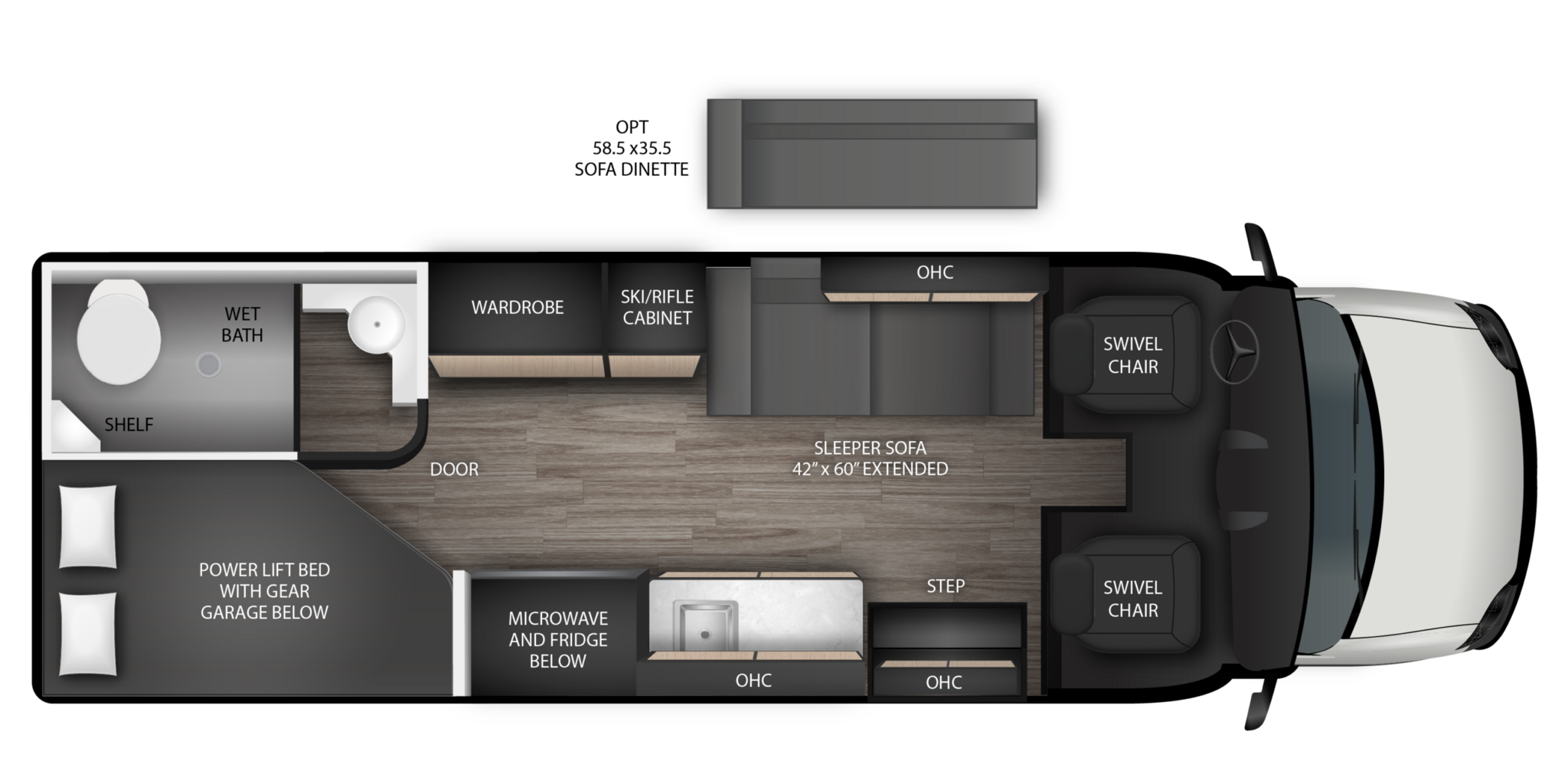 View 2027 Tiffin Open Trail 25 CO complete specs and manufacturer brochures