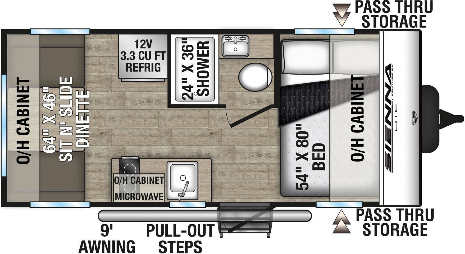 View 2027 Venture RV Sienna Lite SA160VRW complete specs and manufacturer brochures