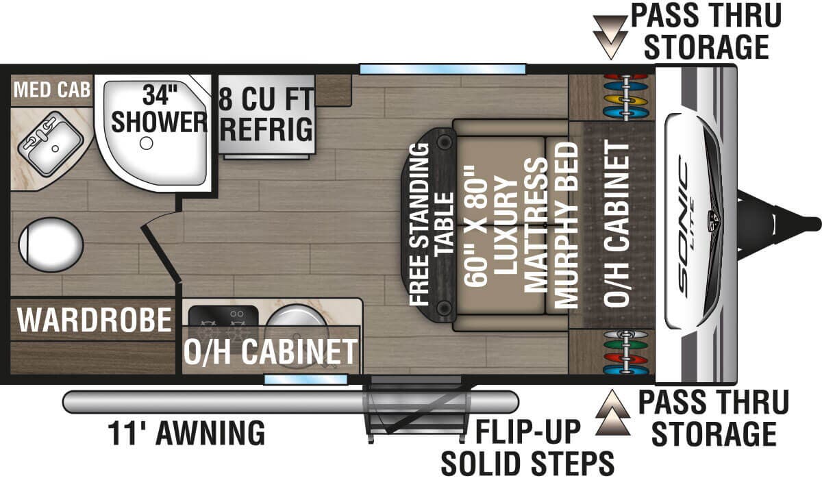 View 2027 Venture RV Sonic Lite SL150VRB complete specs and manufacturer brochures