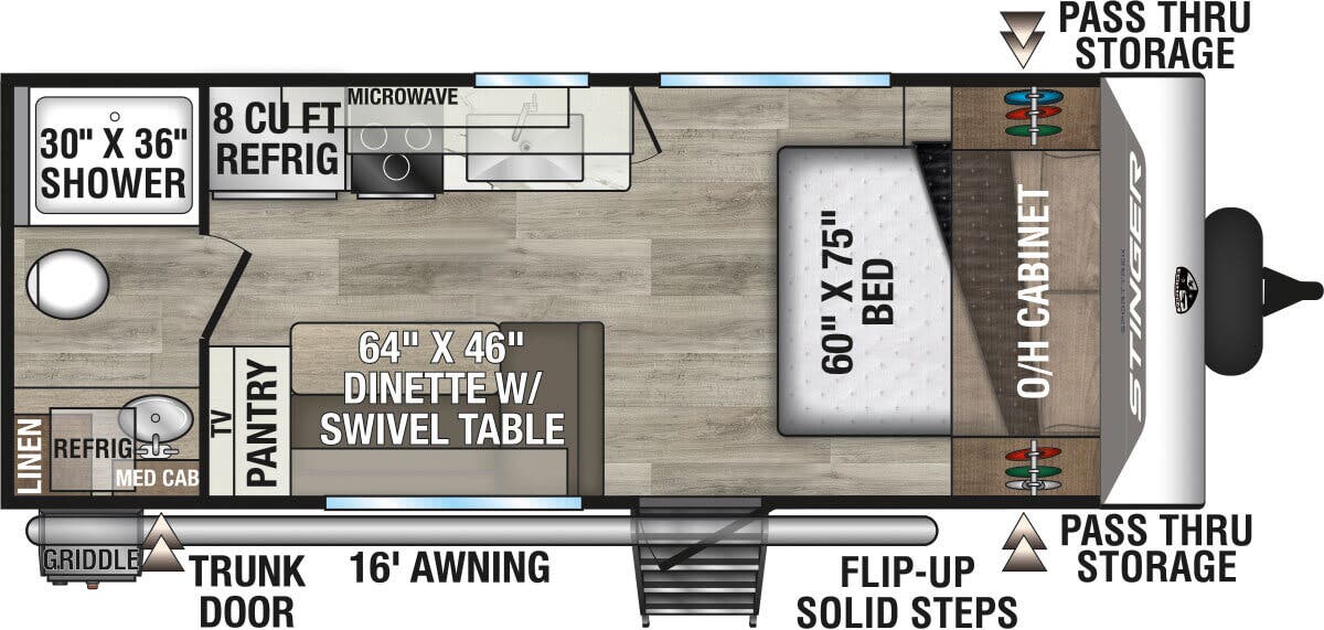 View 2027 Venture RV SportTrek Stinger STS192VRB complete specs and manufacturer brochures