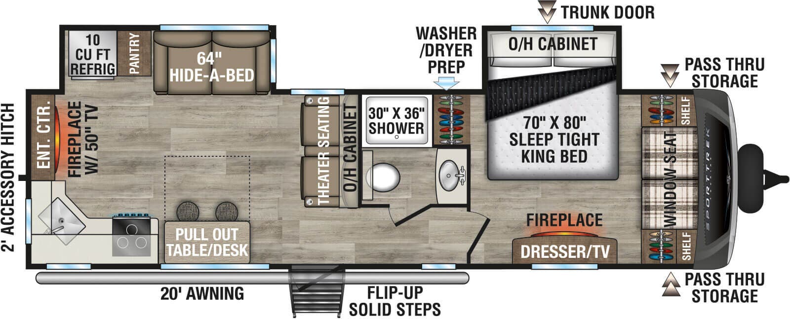 View 2027 Venture RV SportTrek Touring Edition STT282VRE complete specs and manufacturer brochures
