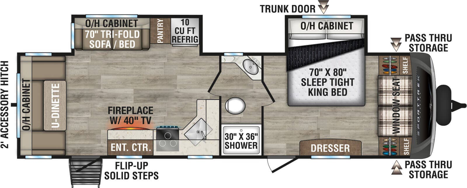 View 2027 Venture RV SportTrek Touring Edition STT302VRD complete specs and manufacturer brochures