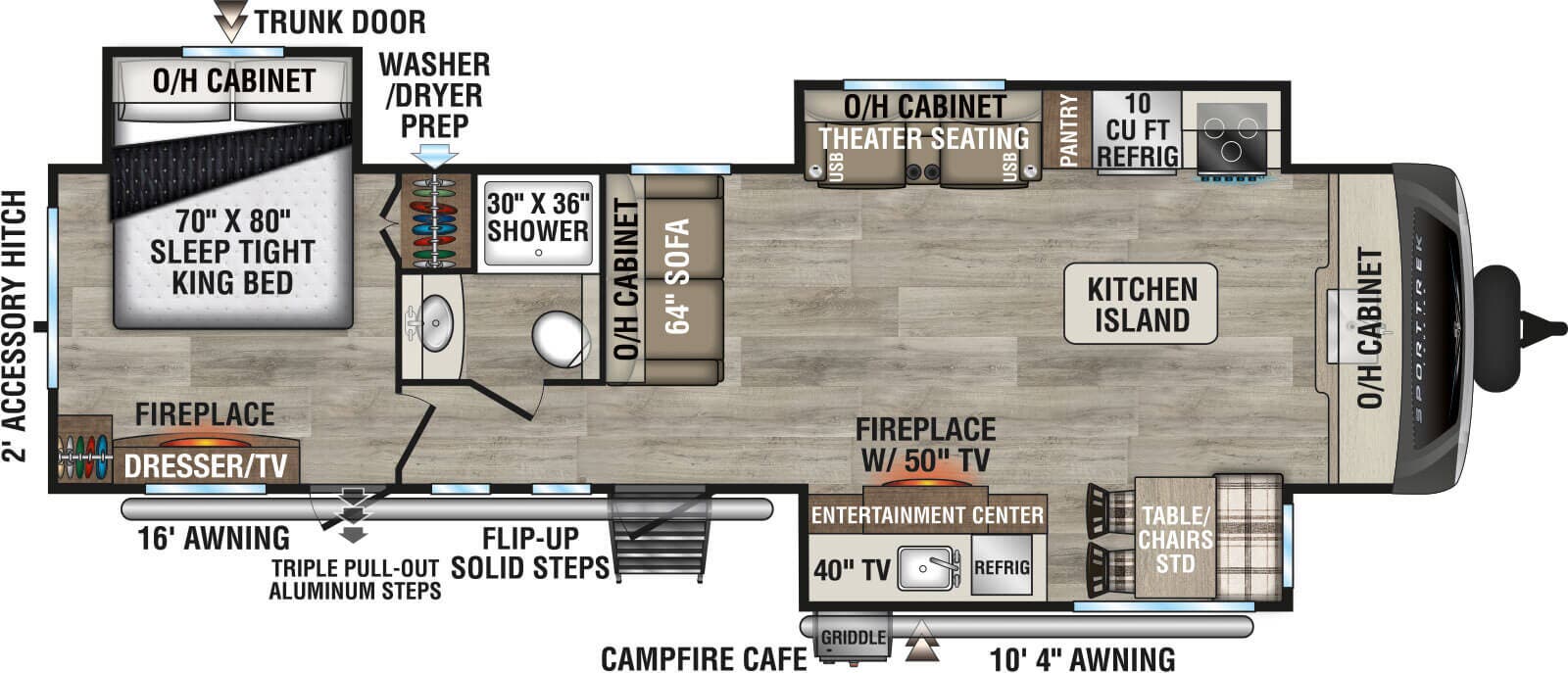 View 2027 Venture RV SportTrek Touring Edition STT333VFK complete specs and manufacturer brochures