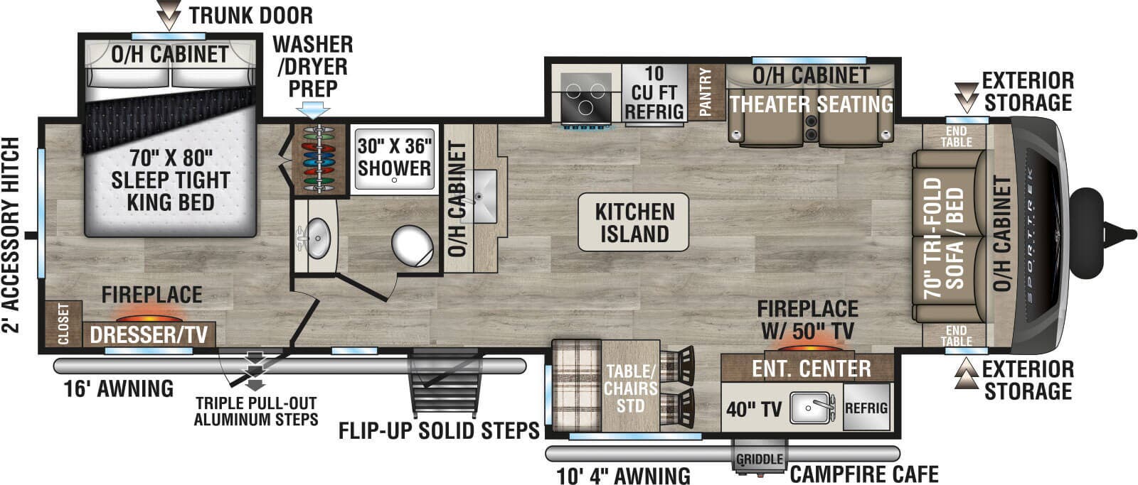 View 2027 Venture RV SportTrek Touring Edition STT333VMI complete specs and manufacturer brochures