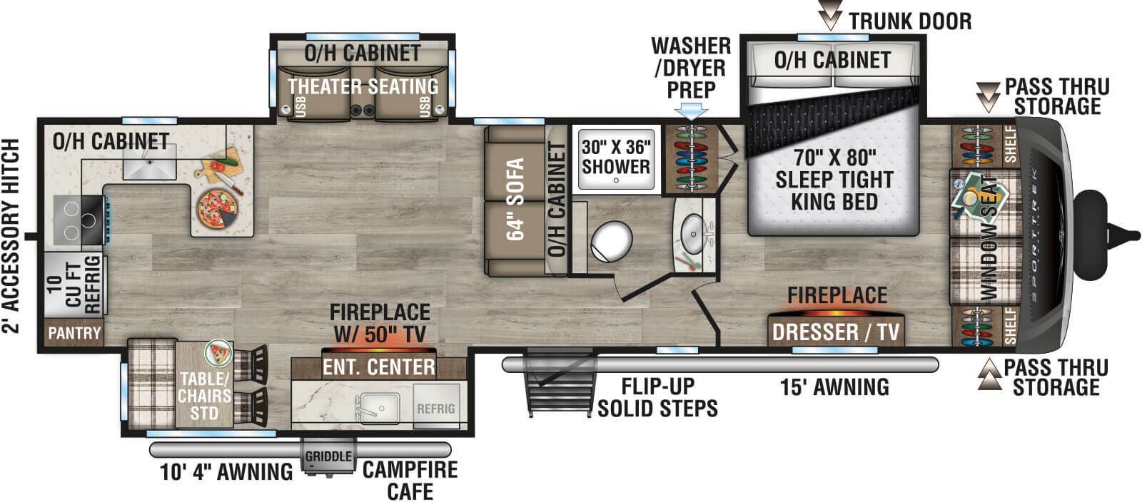 View 2027 Venture RV SportTrek Touring Edition STT336VRK complete specs and manufacturer brochures