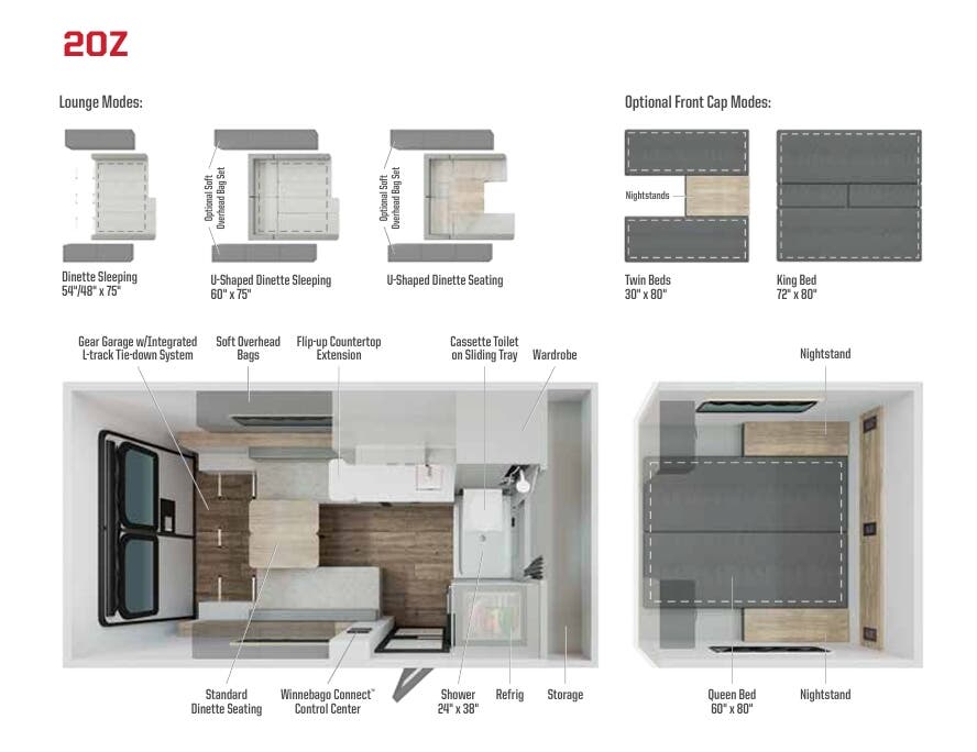 View 2027 Winnebago ARKA 20Z complete specs and manufacturer brochures