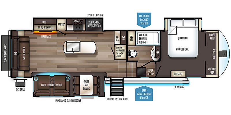 2019 Forest River Sabre 32DPT Fifth Wheel floorplan