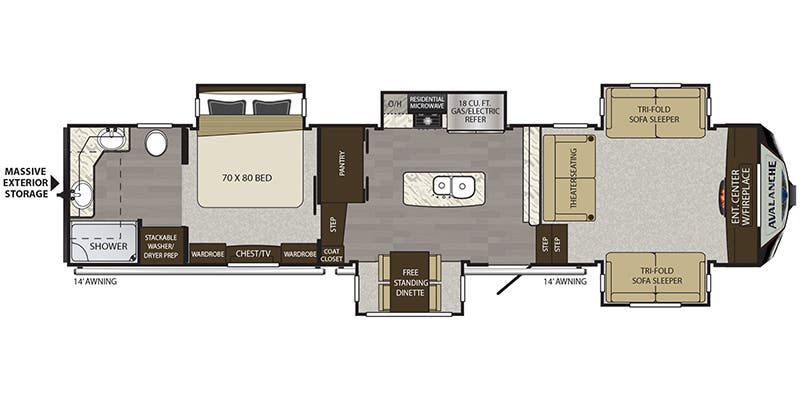 Keystone Rv 2020 2020 Keystone Avalanche 382FL specs and literature guide