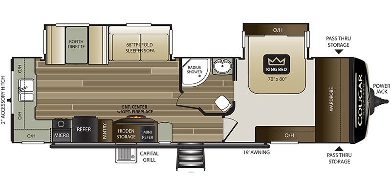 2020 Keystone Cougar Half-Ton East 30RKD specs and literature guide