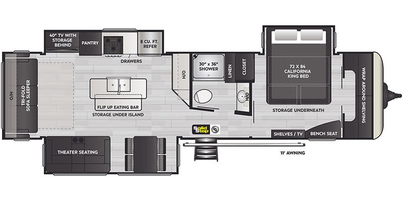 2021 Keystone Arcadia 370RL Travel Trailer floorplan