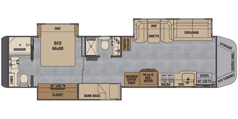 45 ft rv floor plans